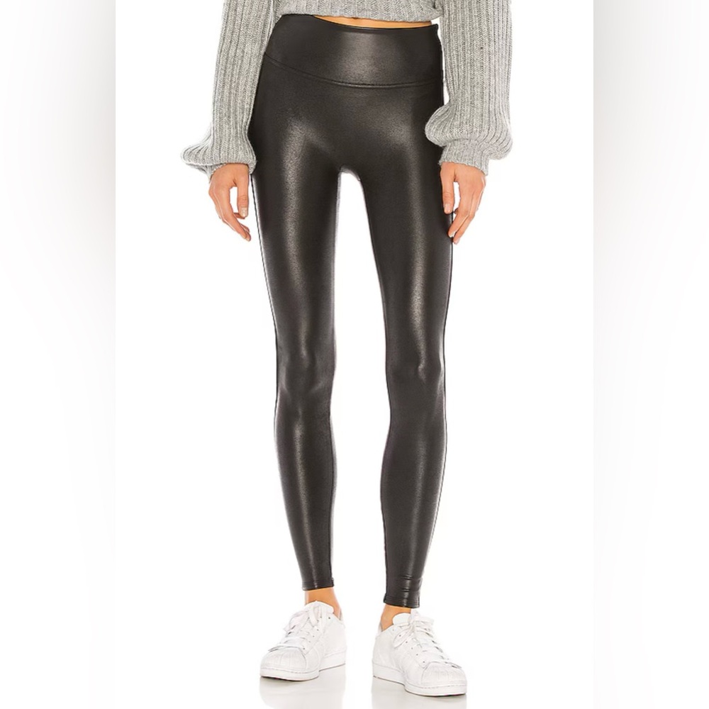SPANX - Size Large - Faux Leather Leggings in Black